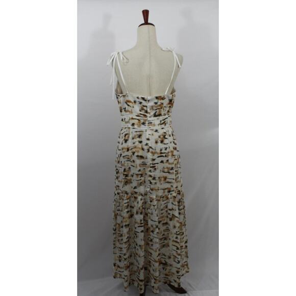 CHRISTY LYNN Sz M Medium Luisa Linen Sleeveless Tie Shoulder Dress Tiger Print - Picture 4 of 13